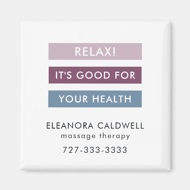 Massageterapi Moderna Ränder Rubrikrad Magnet (Framsidan)