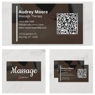 Massageterapi QR-kodintegration Visitkort
