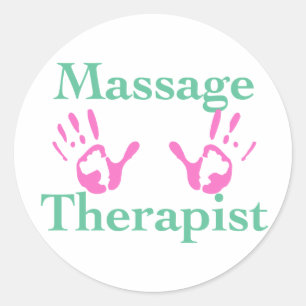 Massageterapi: Rosa handskrift Runt Klistermärke