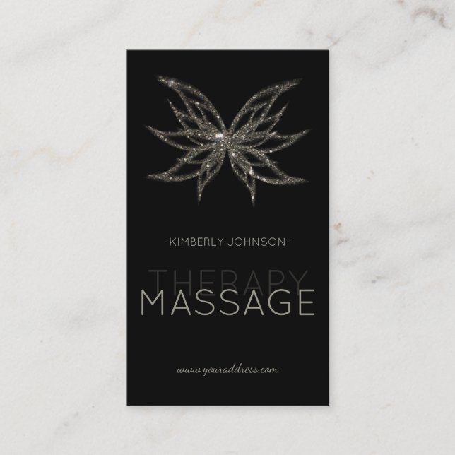 Massageterapi Skimning av blomsterkort Blommar Visitkort (Framsida)