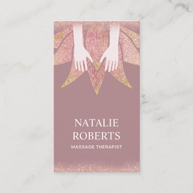 Massageterapi som läker händer & lojalitetskort (Framsida)