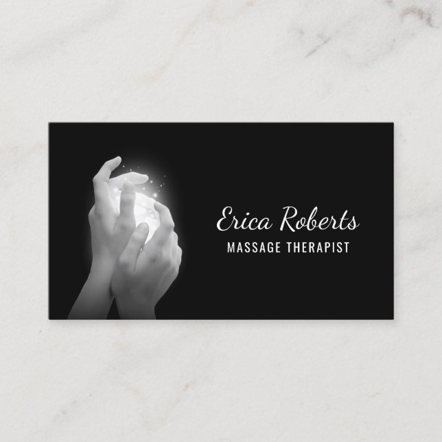 Massageterapi som läker händer, svärtar tidsbeställning kort (Framsida)