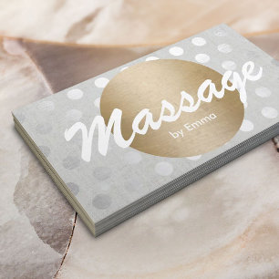 Massageterapiguld cirklar silver pricker modernt visitkort