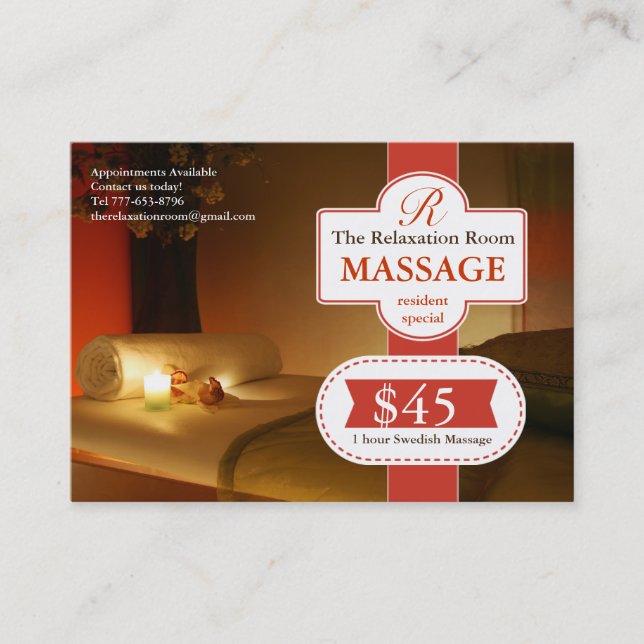 Massageterapikupong Rabattkort (Framsida)