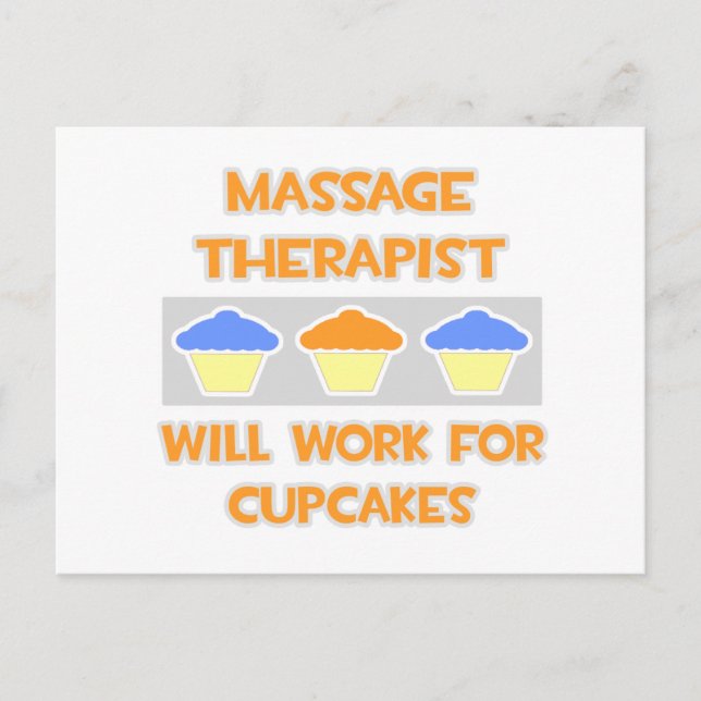 Massageterapist ... Arbetar för Muffinsar Vykort (Framsida)