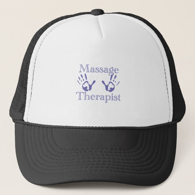 Massageterapist: Blå handskrift Keps (Framsida)
