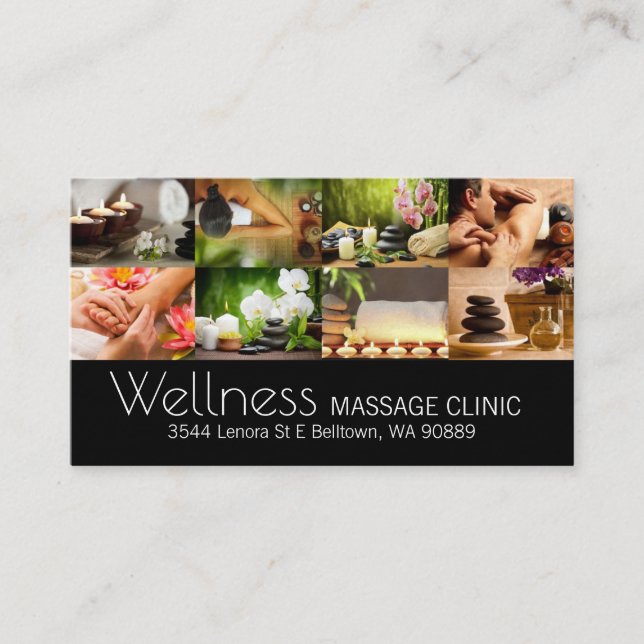 Massageterapist, kliniskt, Hälsa Affärskort Visitkort (Framsida)