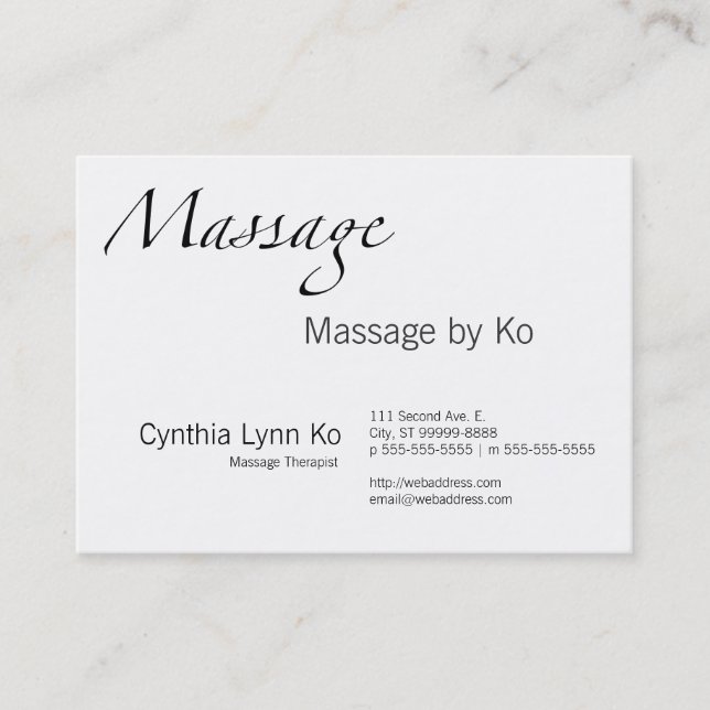 Massagetext Visitkort (Framsida)
