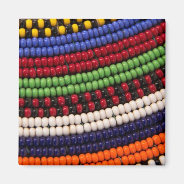 Massai stamm pärlmönster magnet (Framsidan)