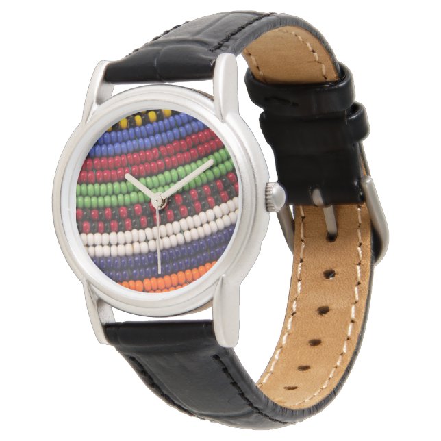 Massai Stamträdmönster Armbandsur (Vinklad)