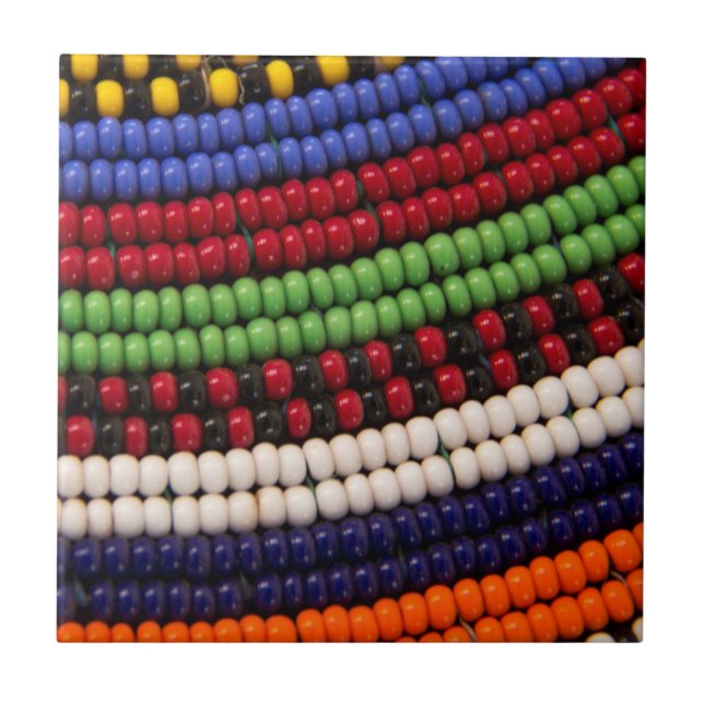 Massai Tribal Bead Mönster Kakelplatta (Framsidan)