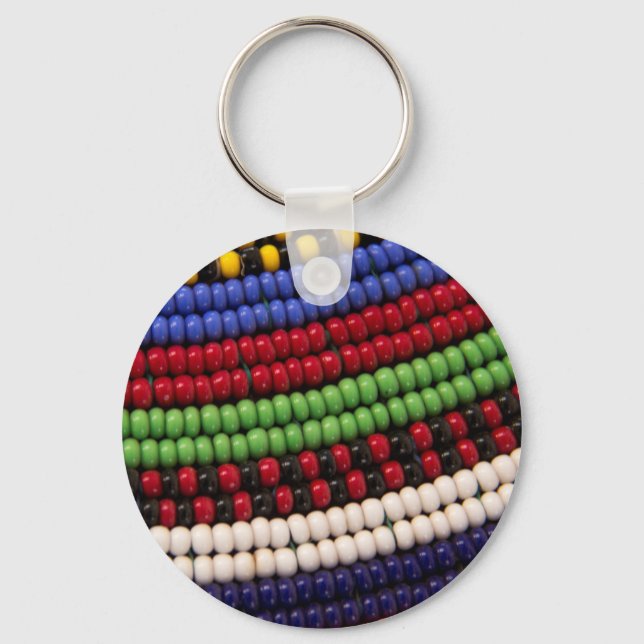 Massai Tribal Bead Mönster Nyckelring (Framsida)
