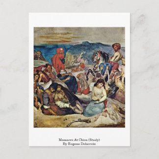 Massaker i Chios (studie) av Eugene Delacroix Vykort