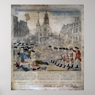 Massakern i Boston av Paul Revere 1770 Poster