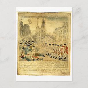 Massakern i Boston av Paul Revere Vykort