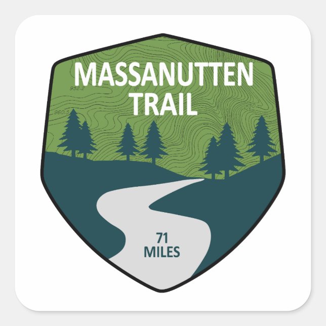 Massanutten Trail Virginia Fyrkantigt Klistermärke (Framsida)