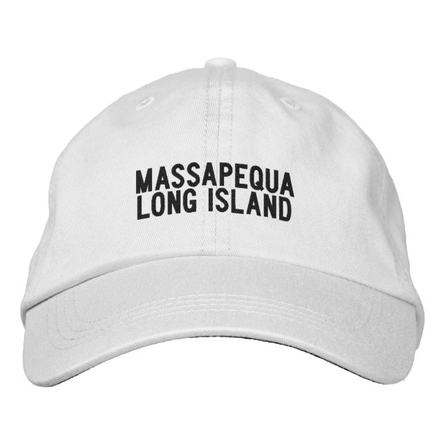 Massapequa Long Island New York Hatt Broderad Keps (Framsida)