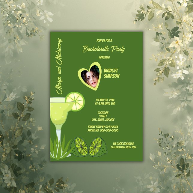 Mässar och matrimony Bachelorette-partiet porträtt Inbjudningar (Skapare uppladdad)