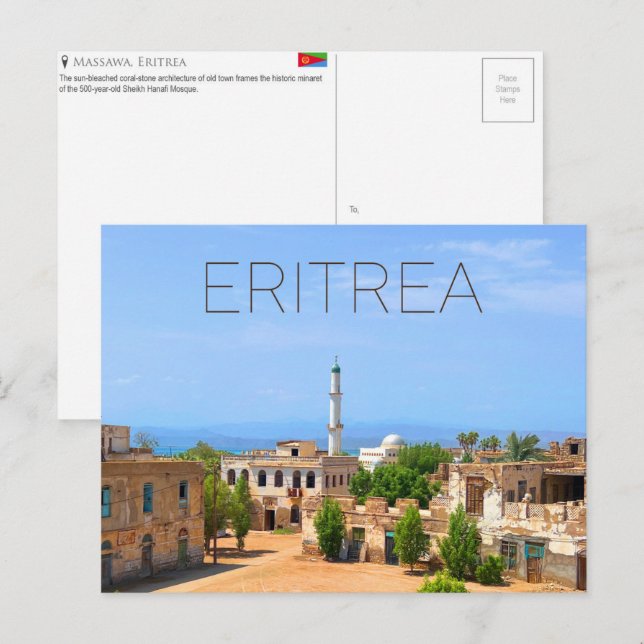 Massawa, Eritrea Resebrevkort Vykort (Fram/baksida)