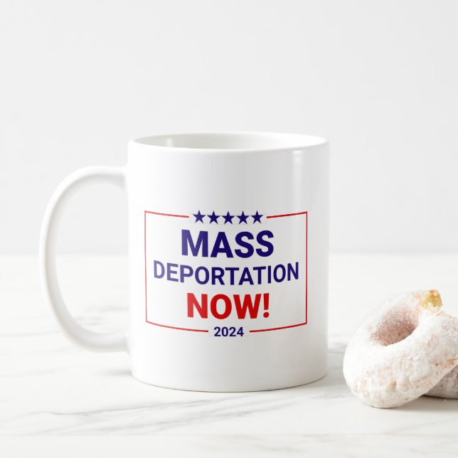 Massdeportering nu Trump Vance 2024 Kaffemugg (Med munk)