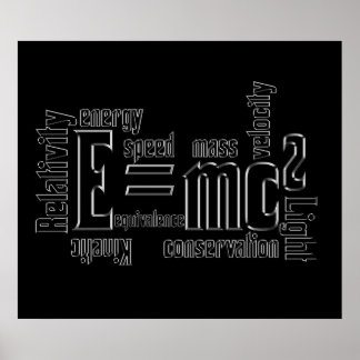 Massekvivalens E=MC2 Science Poster typografi