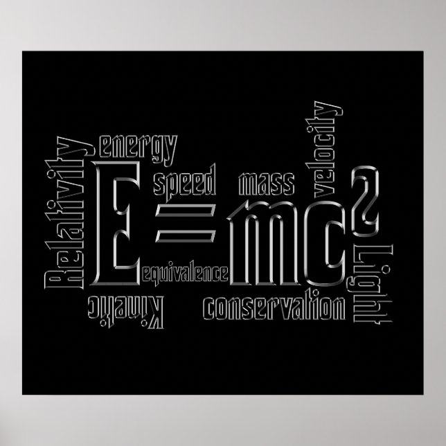 Massekvivalens E=MC2 Science Poster typografi (Framsidan)