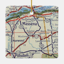 Massena NY Vintage Karta