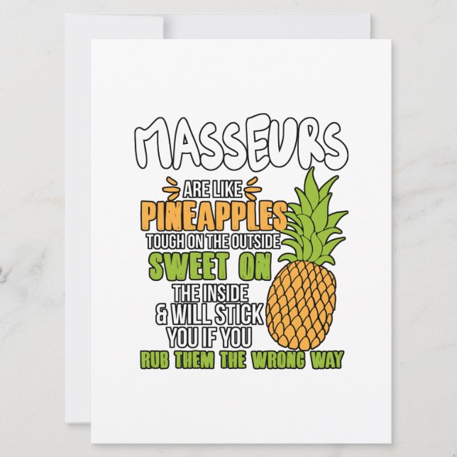 Masseurs är som ananas. spara datumet (Framsida)