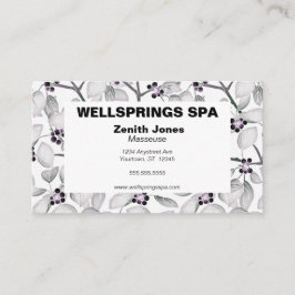 Masseuse Spa Monochrome Twigs och Berries Visitkort