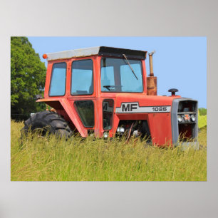 Massey 1085 Ferguson som parkeras i ett fält Poster