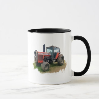 Massey Ferguson röd traktor i fält Mugg