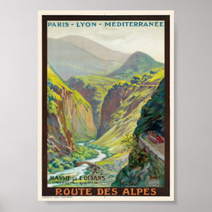 Massif de L'Oisans Frankrike Vintage Affisch 1900