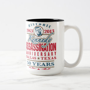 Massination JFK Kennedy-årsdagen 1963-2013 Två-Tonad Mugg