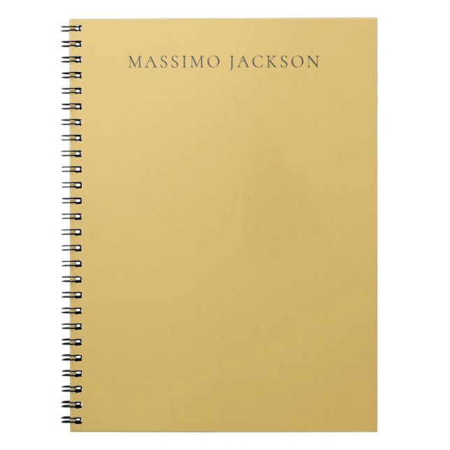 Mässing Gul Minimalistisk Enkel Modern Estetik Anteckningsbok (Framsidan)