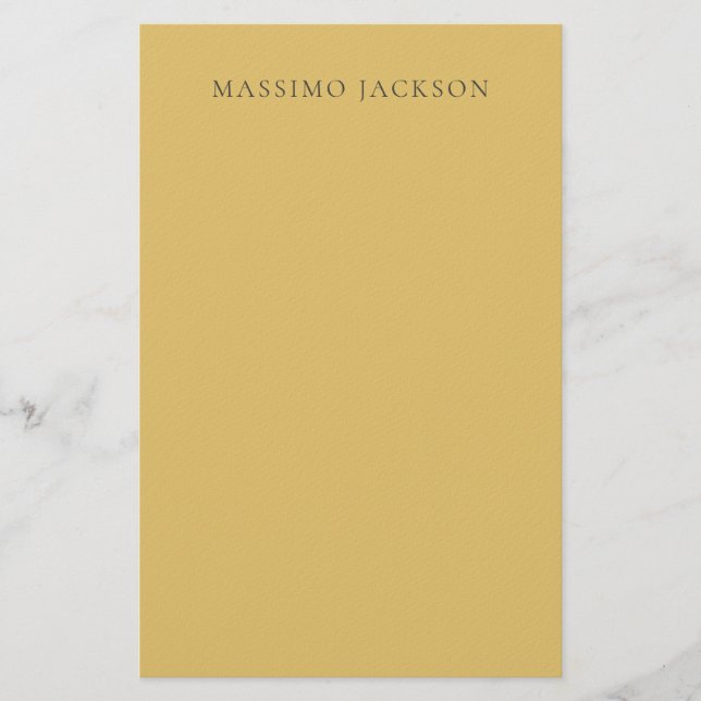 Mässing Gul Minimalistisk Enkel Modern Estetik Brevpapper (Framsida)