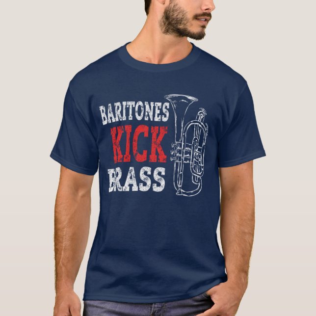 Mässingsbaryton- skjorta för gåva för t shirt (Framsida)