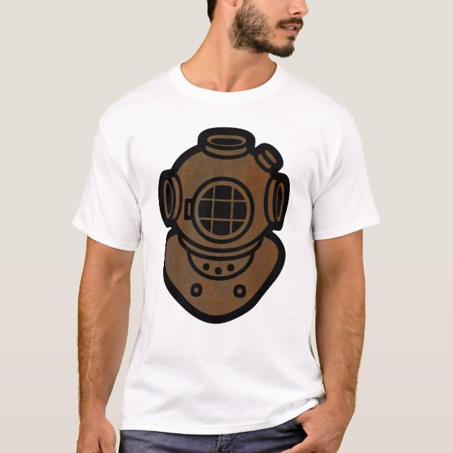Mässingsdykninghjälm T-shirt (Framsida)