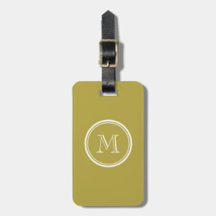 Mässingskicken avslutar kulört Monogrammed Bagagebricka
