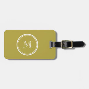 Mässingskicken avslutar kulört Monogrammed Bagagebricka
