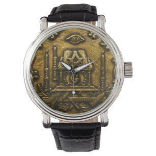 MässingsMasonic avbildar Armbandsur