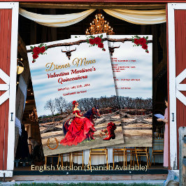Massiquerad Ranch Glam Quinceañera Middag Meny