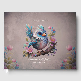 Massitisk fågel sitta på gren gästböcker