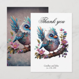 Massitisk fågel sitta på gren tack kort