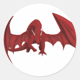 Massitisk legendary Red Dragon Fantasy-varelse Runt Klistermärke