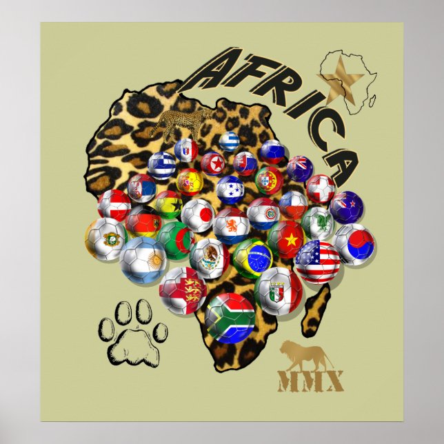 Massiv Afrika Vm Fotboll poster (Framsidan)