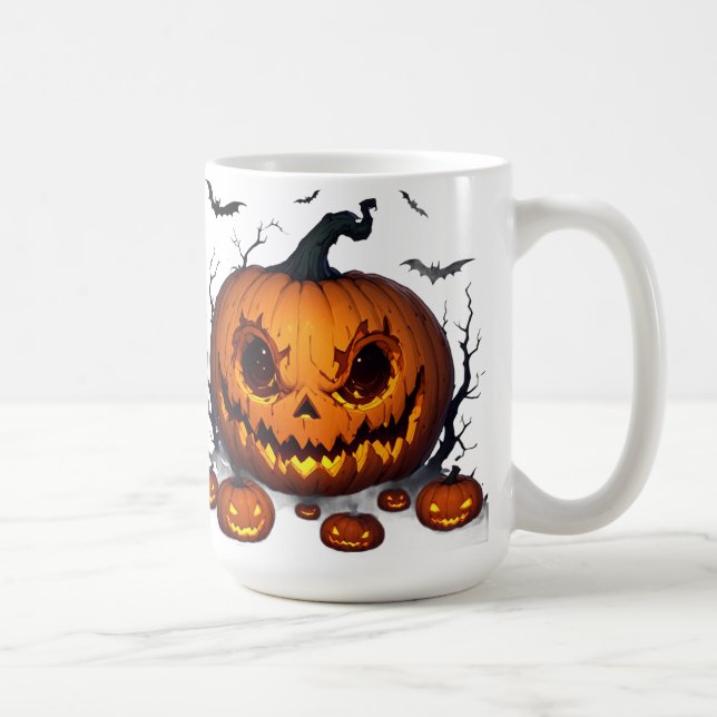 Massiv Halloween-pumpa med lysande ögon 👻 Kaffemugg (Höger)