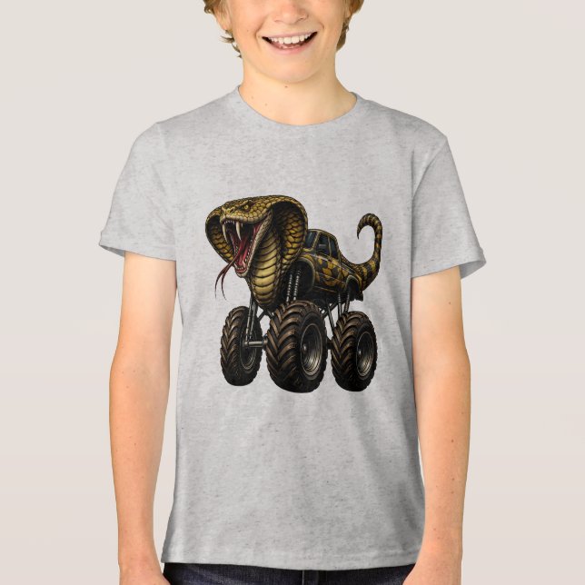 Massiv King Cobra Monster Truck T Shirt (Framsida)