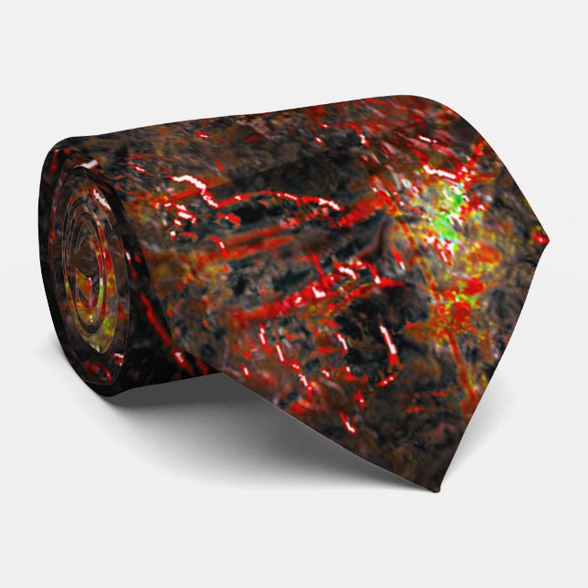 Massiva fläckar och brunt på en grönt av mynta slips (Rullad)