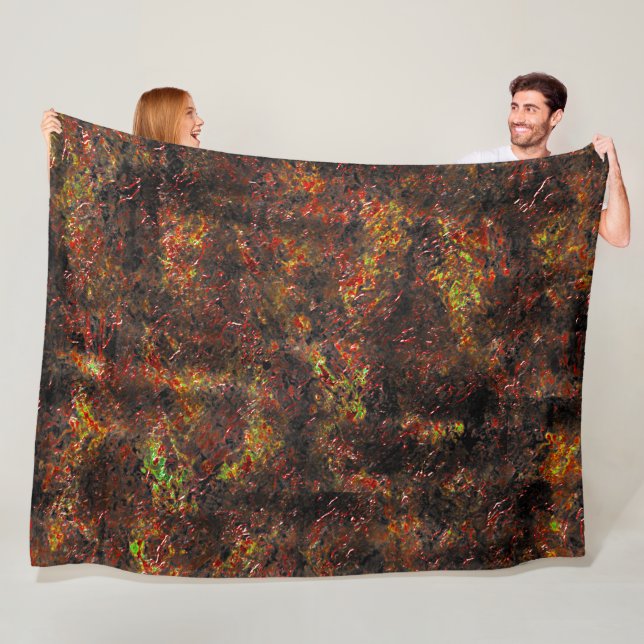 Massiva fläckar och skalade bruna och koralliska f fleecefilt (På plats)