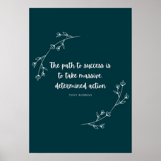 Massive Action Inspirerande Citattryck – Mörkt  Poster (Framsidan)